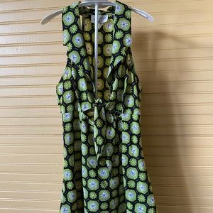 Vintage - retro floral tie up mini dress